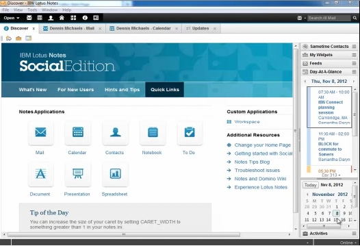 IBM Notes 9.0 Social Edition - Welcome Screen